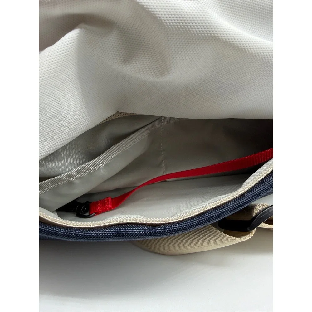 tomtoc Compact Sling Bag EDC Travel Crossbody Polyester Navy White Tan Men OS